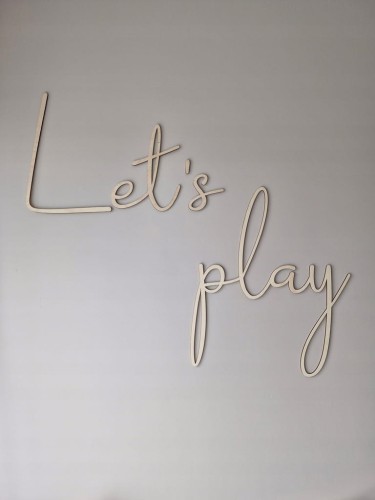 Drewniany napis na ścianę Let's play