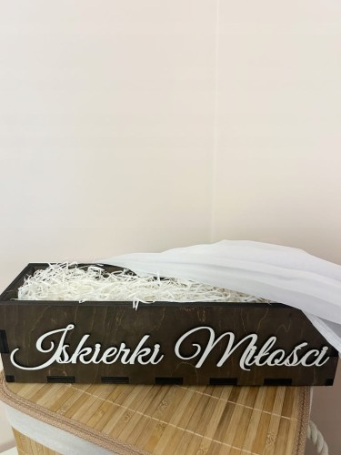 Pudełko pojemnik na zimne ognie - Iskierki Miłości