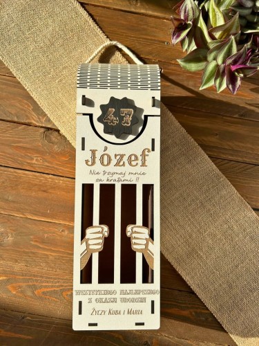 Pudełko skrzynka na alkohol - Nie trzymaj mnie za kratami!