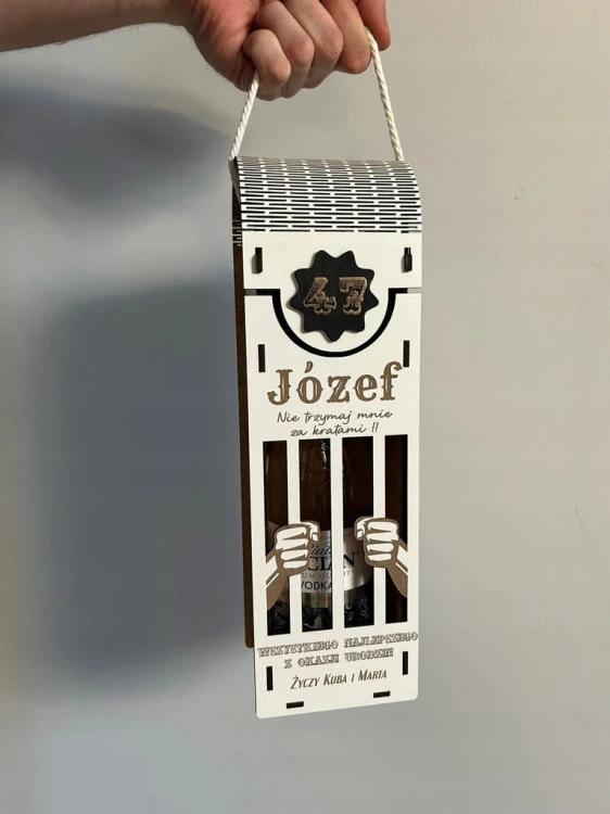 Pudełko skrzynka na alkohol - Nie trzymaj mnie za kratami!