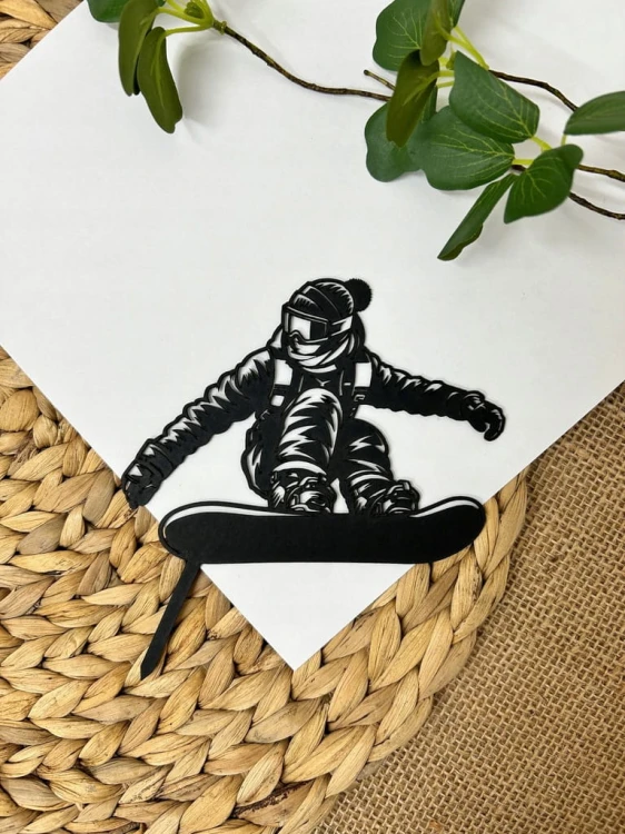 Topper na tort URODZINY chłopak snowboardzista snowboard