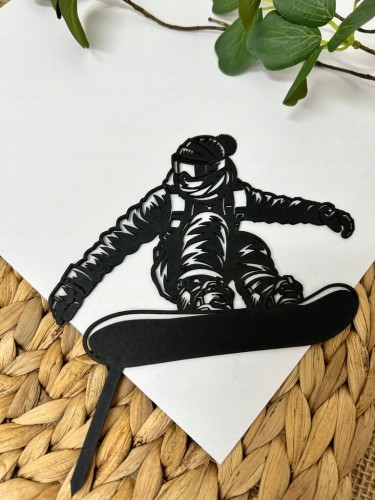 Topper na tort URODZINY chłopak snowboardzista snowboard