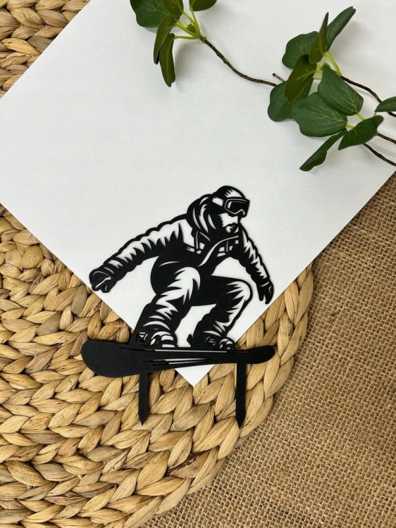 Topper na tort URODZINY mężczyzna snowboardzista snowboard