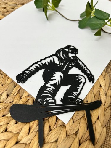 Topper na tort URODZINY mężczyzna snowboardzista snowboard