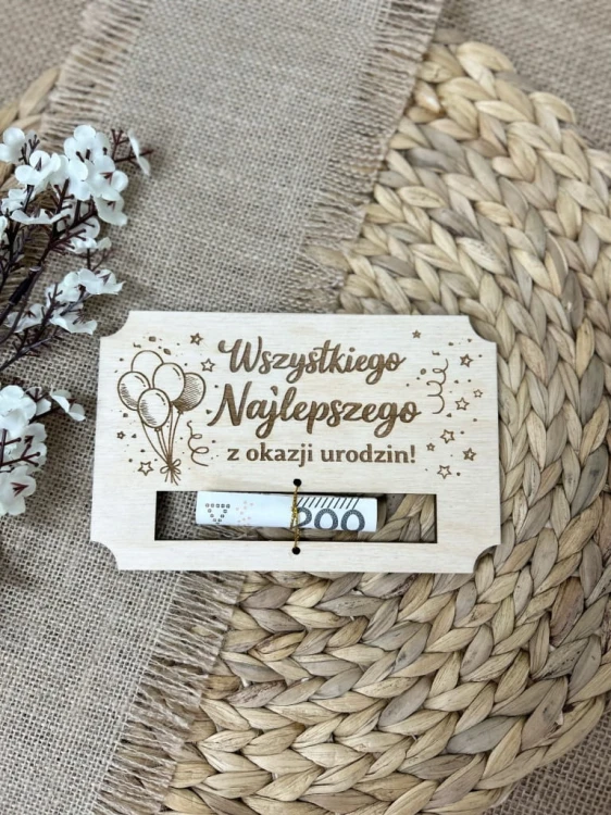 PREZENT BON KARTKA NA PIENIĄDZE URODZINY IMIENINY WSZYSTKIEGO NAJLEPSZEGO