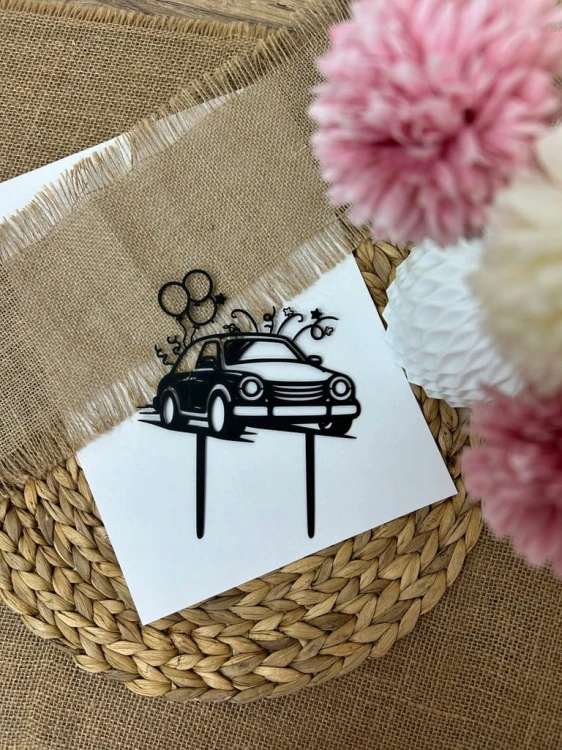 Topper na tort URODZINY samochód auto