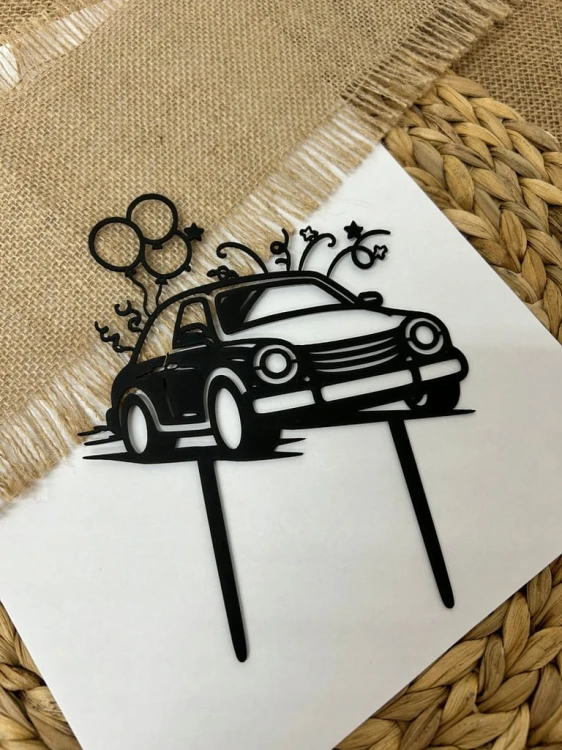 Topper na tort URODZINY samochód auto