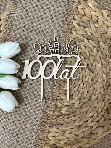 Topper na tort URODZINY 100 lat