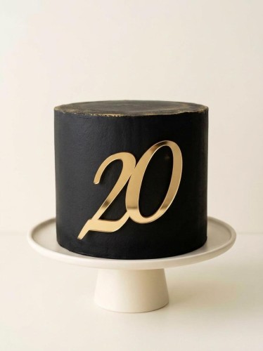 Topper na bok tortu ''liczba 20'' - wersja delikatna
