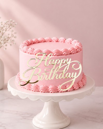 Topper/dekor na tort "Happy Birthday" delikatna fala
