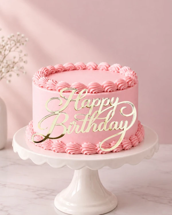 Topper/dekor na tort "Happy Birthday" delikatna fala