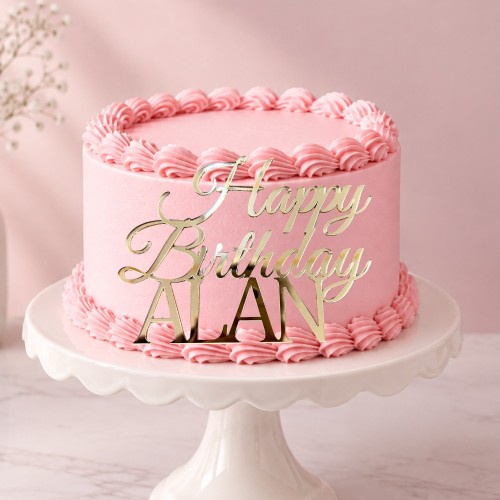 Topper/dekor na tort "Happy Birthday + imię"