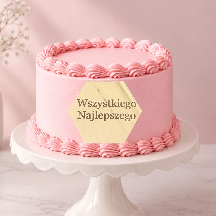 Dekor tabliczka "Wszystkiego Najlepszego" sześcian