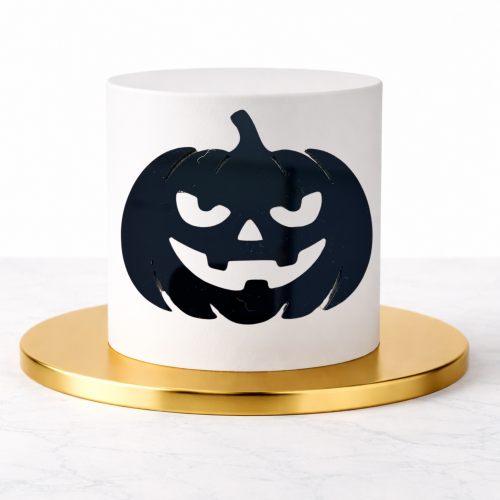 topper Dekor na bok tortu  na hallowen "Mroczna dynia"